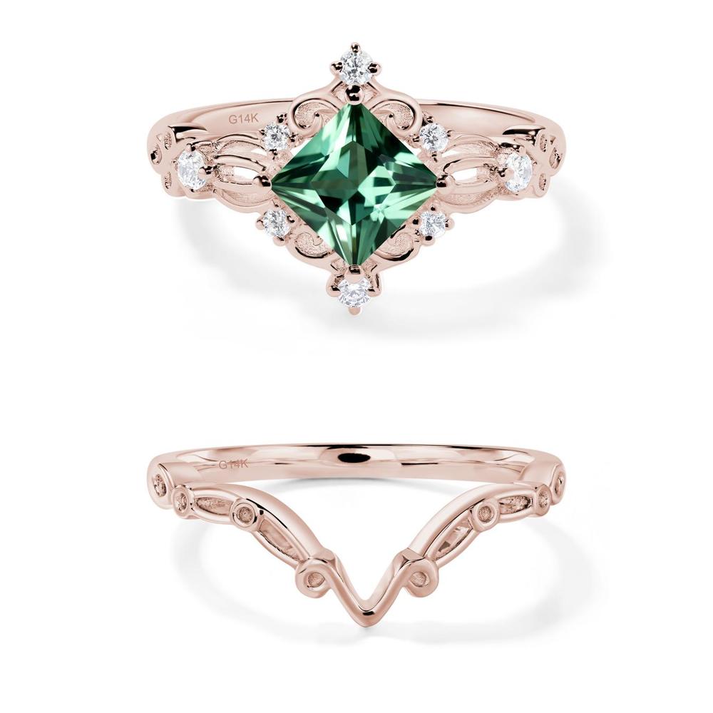 Green Sapphire Art Deco Ring - LUO Jewelry #metal_xxxxx