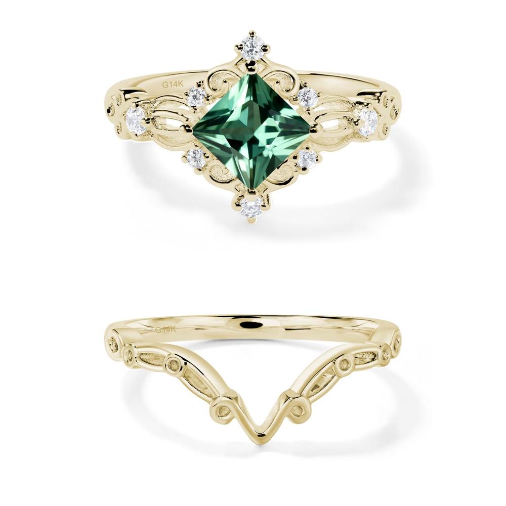 Green Sapphire Art Deco Ring - LUO Jewelry #metal_xxxxx