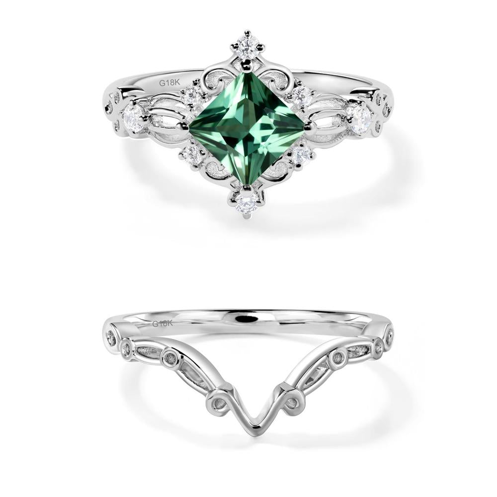 Green Sapphire Art Deco Ring - LUO Jewelry #metal_xxxxx