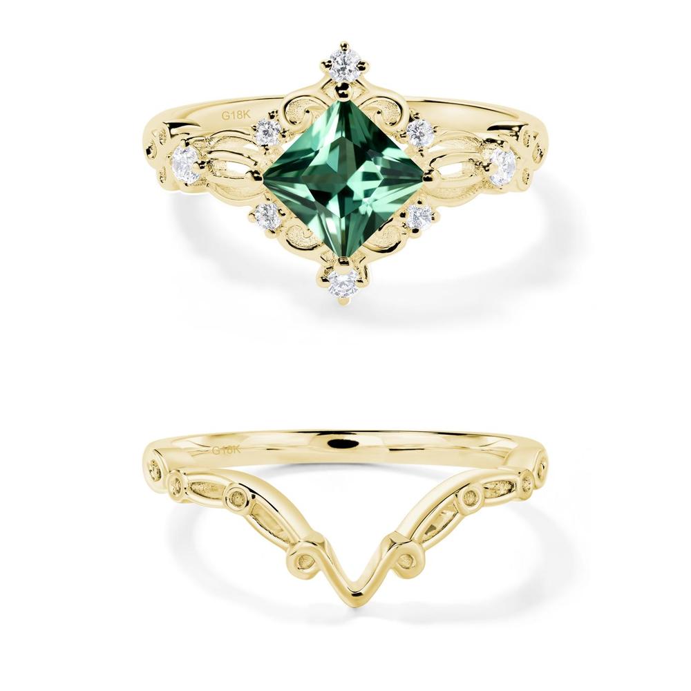 Green Sapphire Art Deco Ring - LUO Jewelry #metal_xxxxx