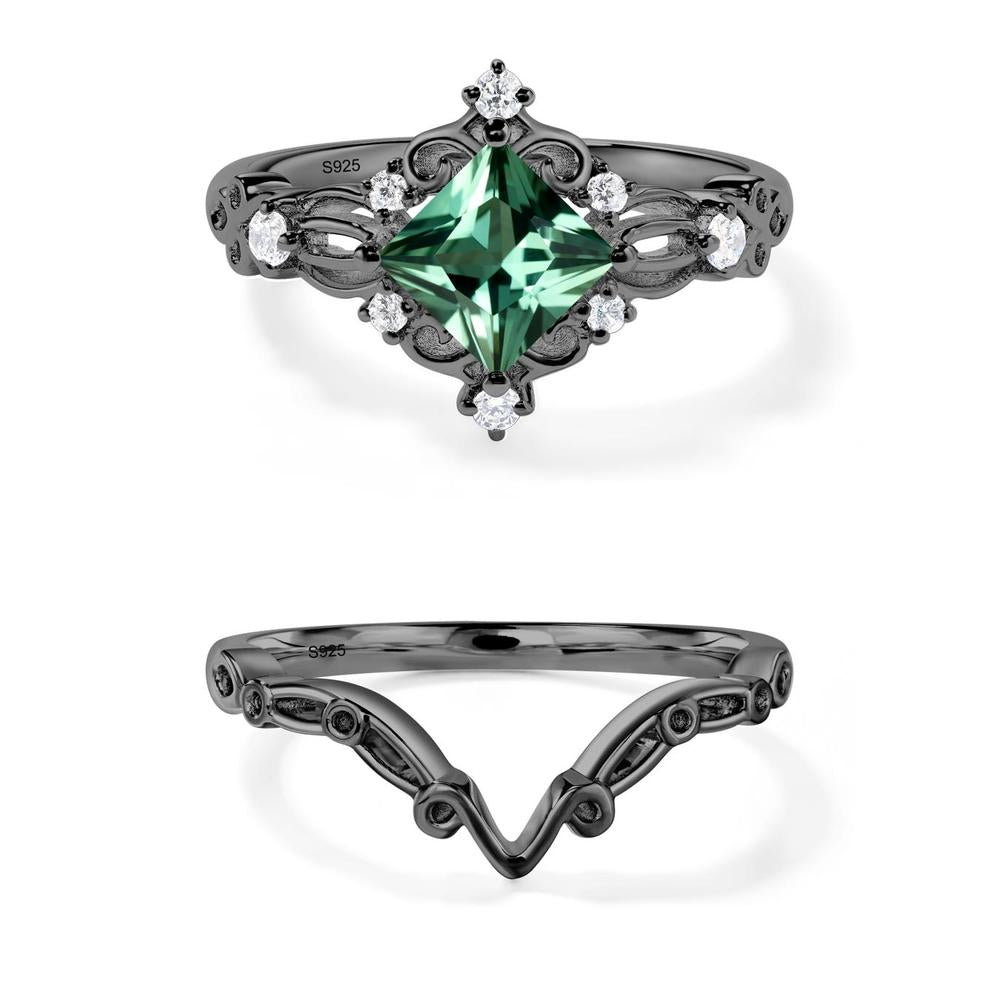 Green Sapphire Art Deco Ring - LUO Jewelry #metal_xxxxx
