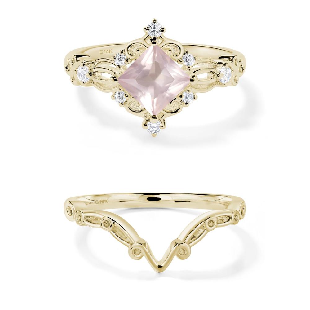 Rose Quartz Art Deco Ring - LUO Jewelry #metal_xxxxx