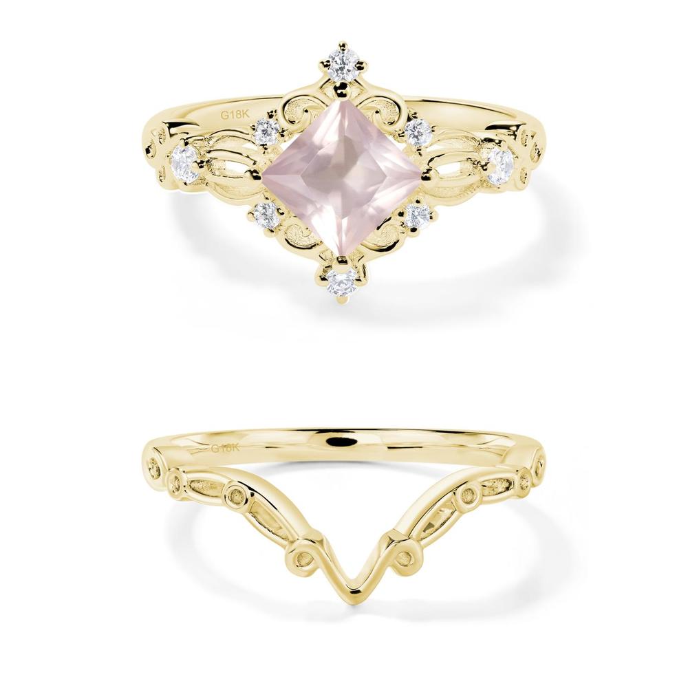 Rose Quartz Art Deco Ring - LUO Jewelry #metal_xxxxx