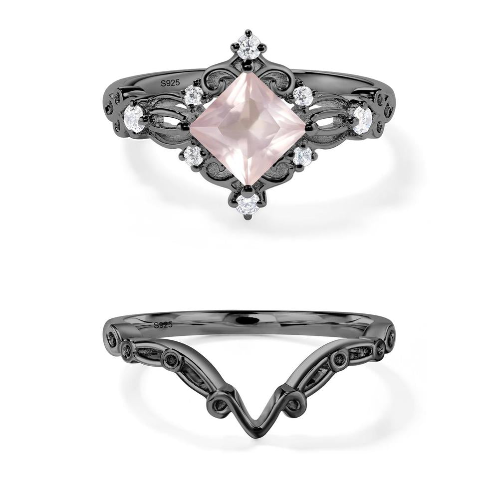 Rose Quartz Art Deco Ring - LUO Jewelry #metal_xxxxx