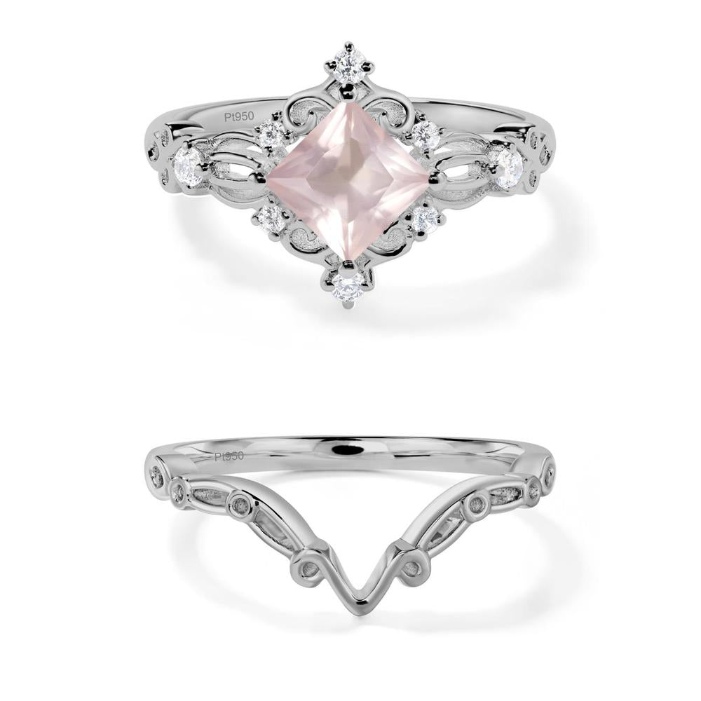 Rose Quartz Art Deco Ring - LUO Jewelry #metal_xxxxx