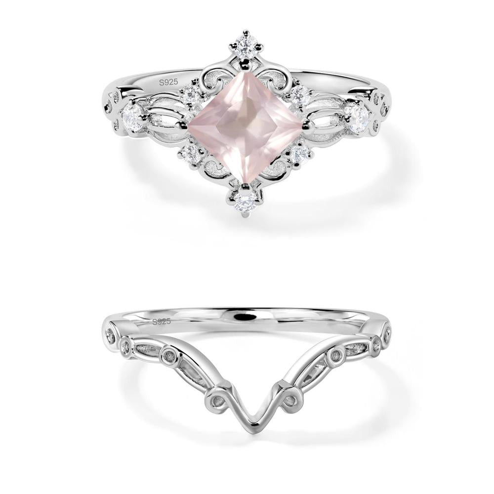 Rose Quartz Art Deco Ring - LUO Jewelry #metal_xxxxx