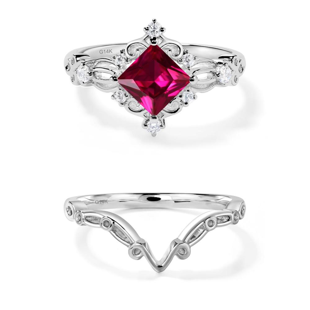 Princess Cut Ruby Art Deco Ring - LUO Jewelry #metal_xxxxx