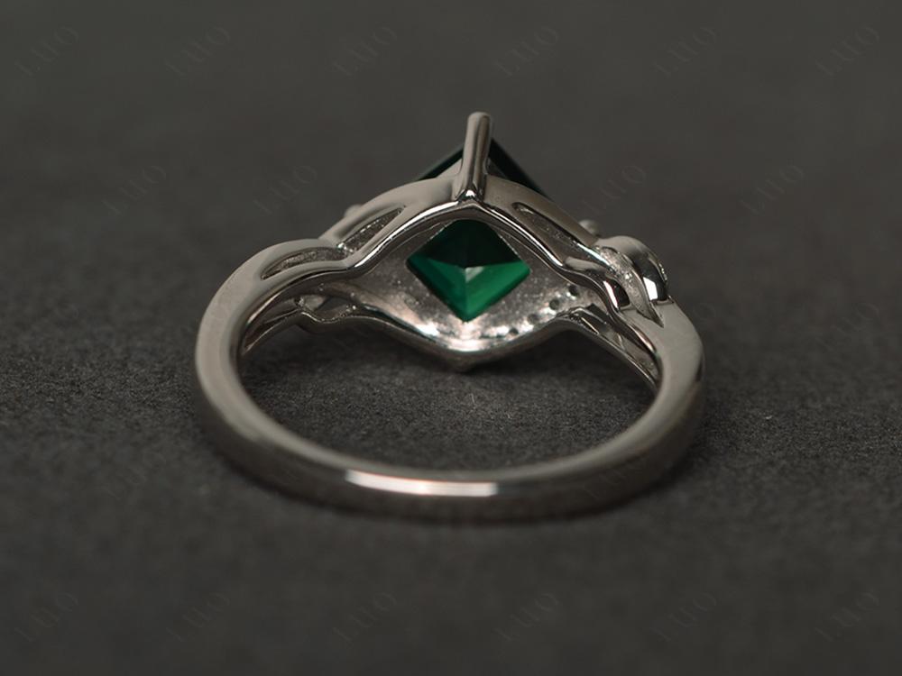 Emerald Kite Set Square Cut Ring - LUO Jewelry