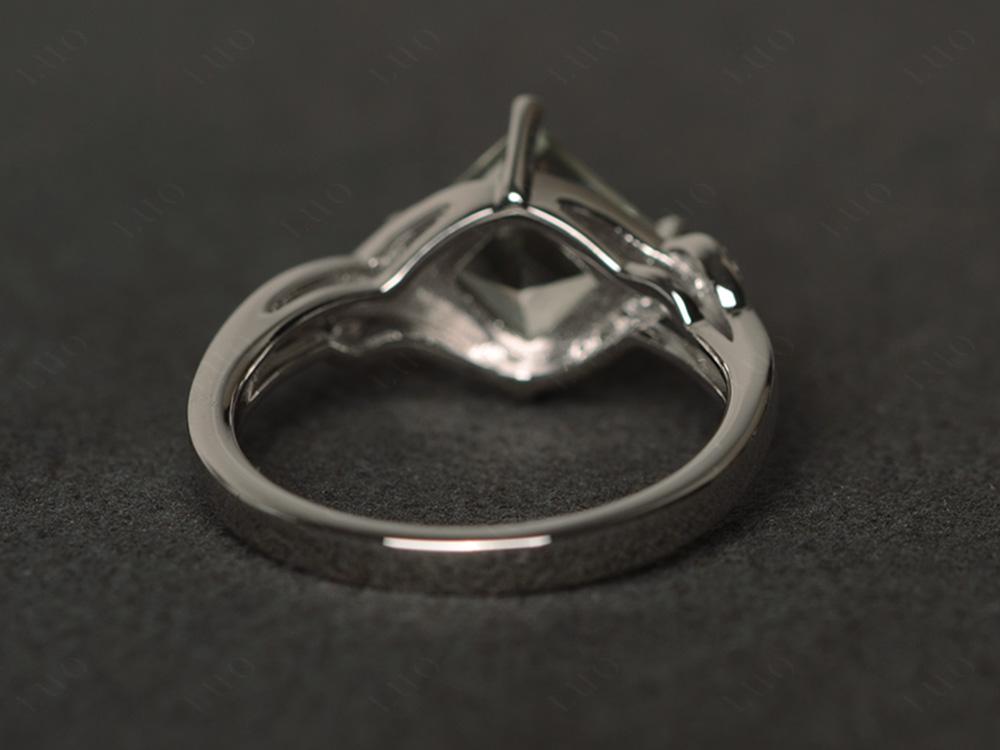 Green Amethyst Kite Set Square Cut Ring - LUO Jewelry