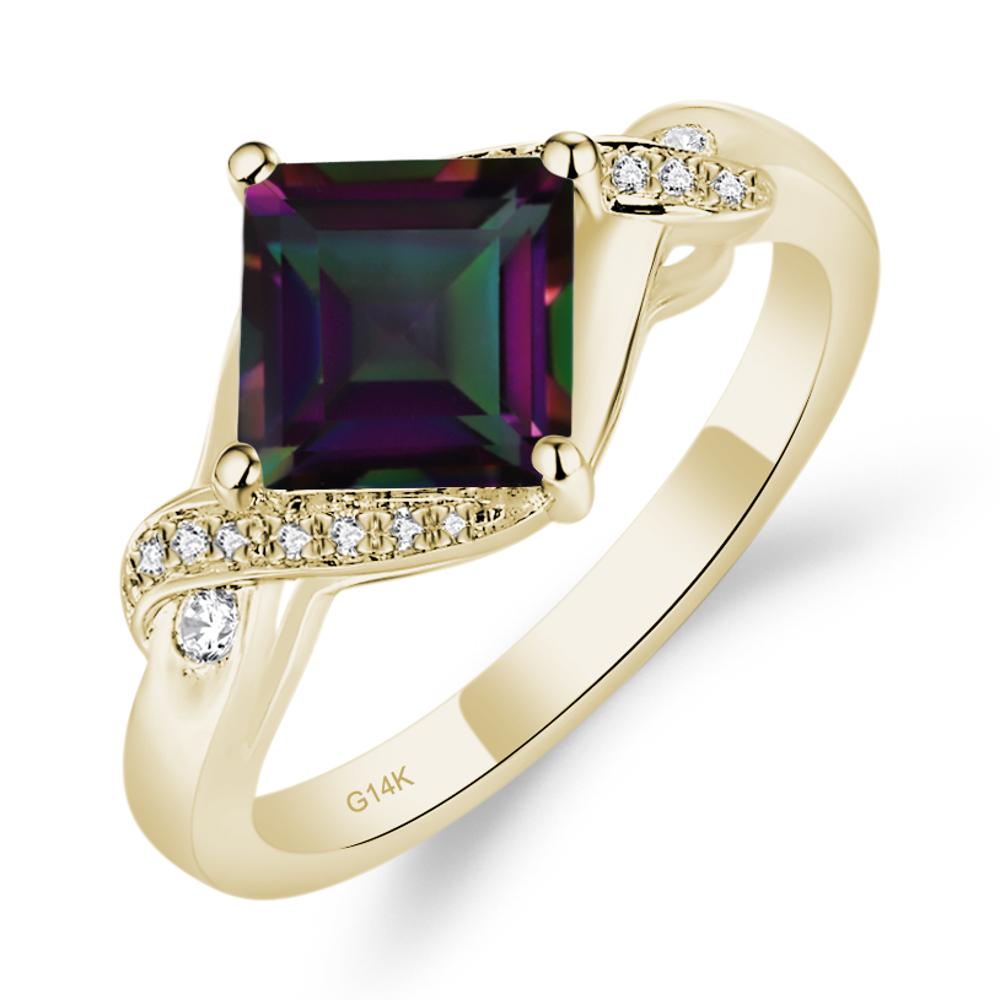 Mystic Topaz Twisted Promise Ring - LUO Jewelry #metal_14k yellow gold