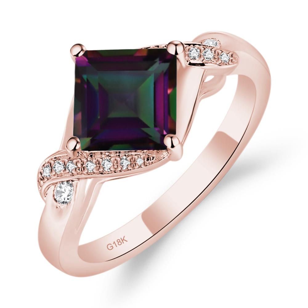 Mystic Topaz Twisted Promise Ring - LUO Jewelry #metal_18k rose gold