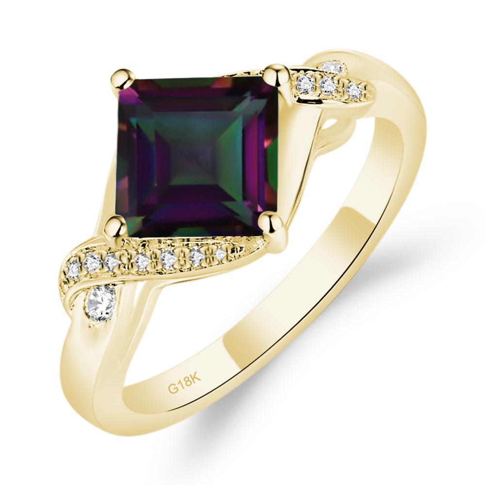 Mystic Topaz Twisted Promise Ring - LUO Jewelry #metal_18k yellow gold