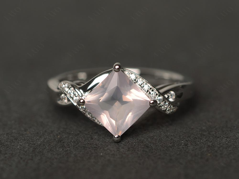 Rose Quartz Twisted Promise Ring - LUO Jewelry