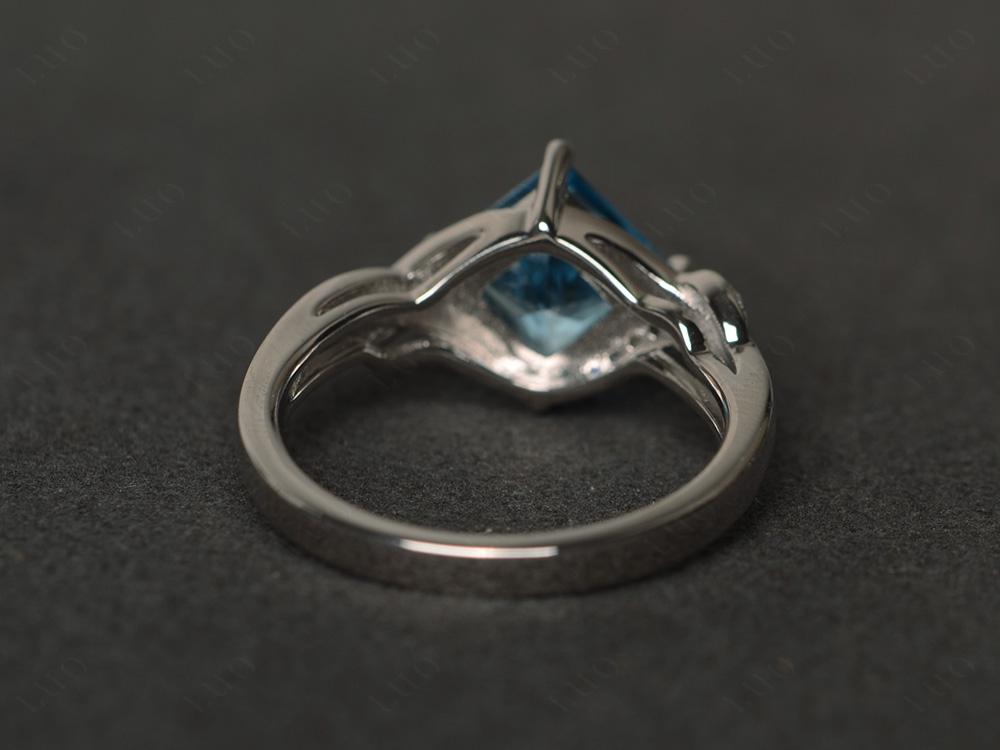 Swiss Blue Topaz Twisted Promise Ring - LUO Jewelry