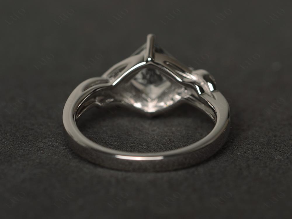 White Topaz Kite Set Princess Cut Ring - LUO Jewelry
