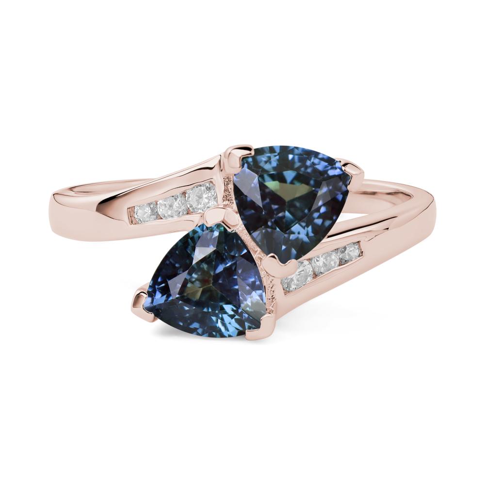 2 Stone Alexandrite Mothers Ring - LUO Jewelry #metal_14k rose gold