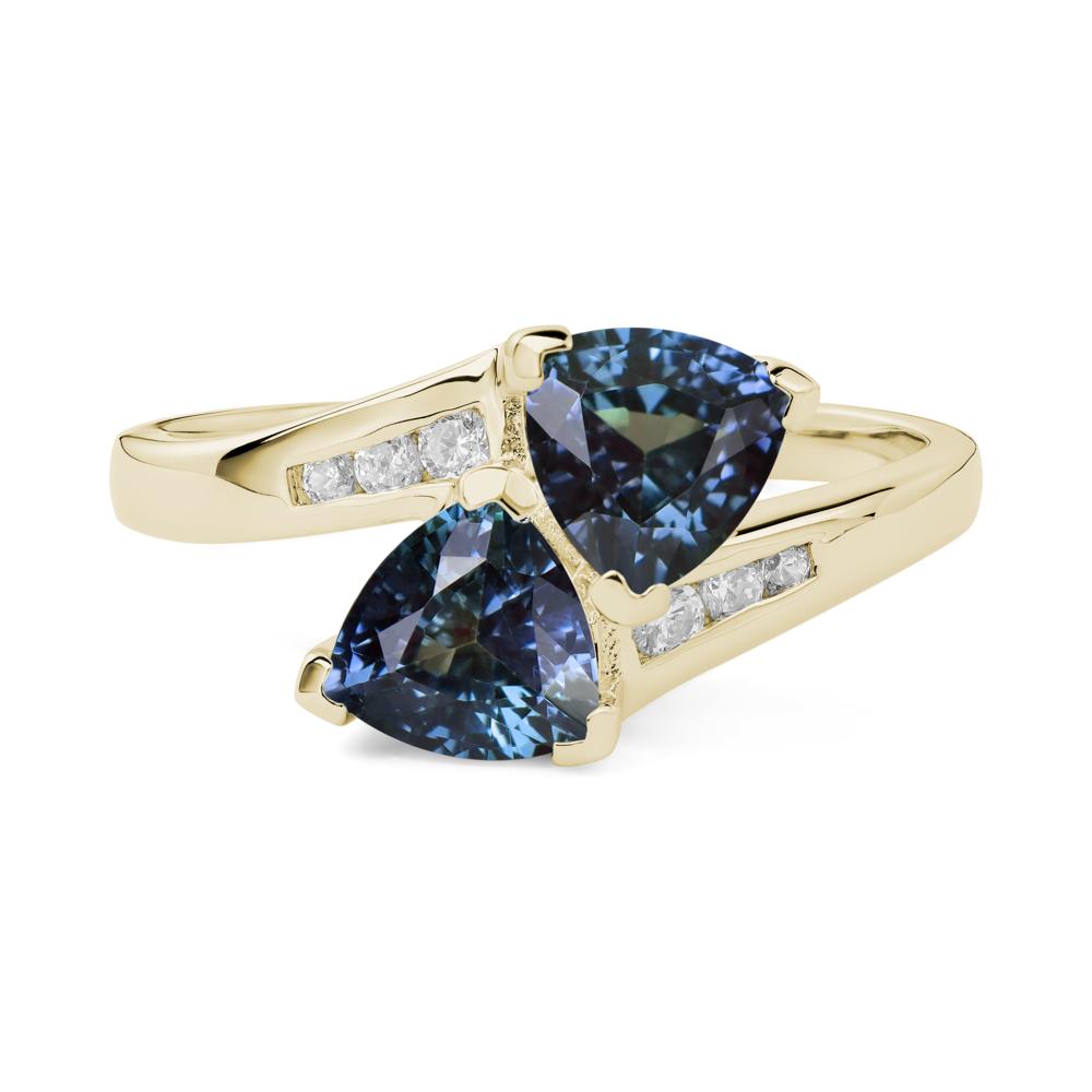 2 Stone Alexandrite Mothers Ring - LUO Jewelry #metal_14k yellow gold