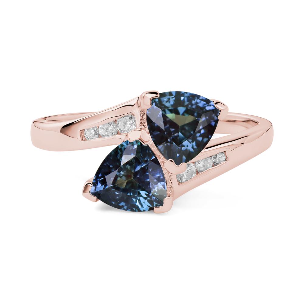 2 Stone Alexandrite Mothers Ring - LUO Jewelry #metal_18k rose gold