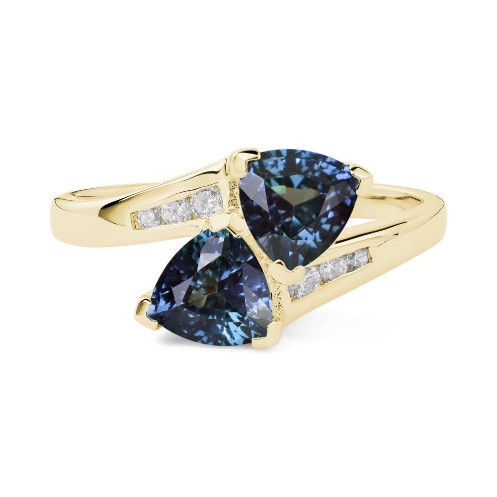 2 Stone Alexandrite Mothers Ring - LUO Jewelry #metal_18k yellow gold
