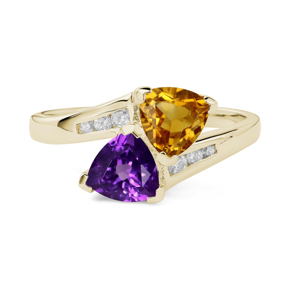 Amethyst and Citrine Ring - LUO Jewelry #metal_14k yellow gold