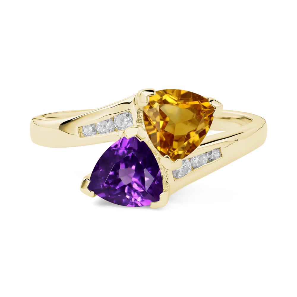 Amethyst and Citrine Ring - LUO Jewelry #metal_18k yellow gold