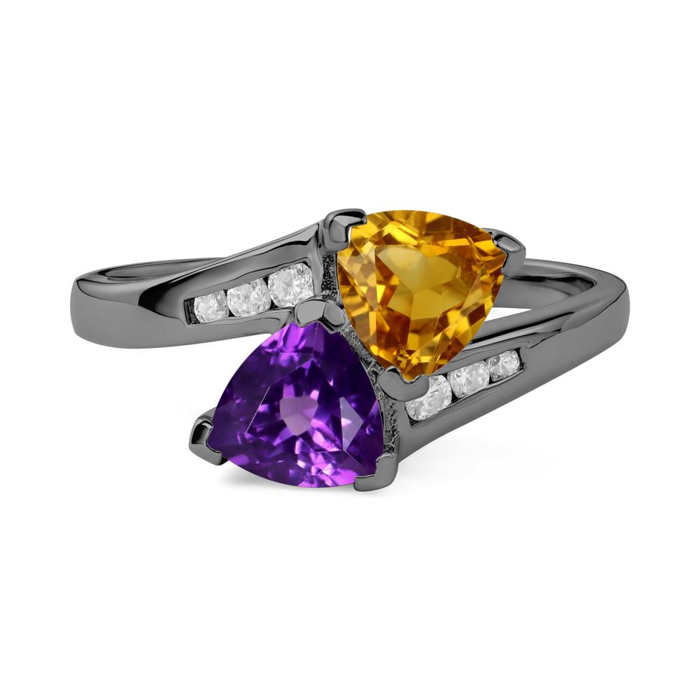 Amethyst and Citrine Ring - LUO Jewelry #metal_black finish sterling silver