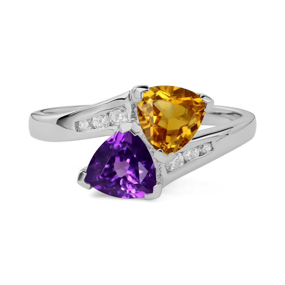 Amethyst and Citrine Ring - LUO Jewelry #metal_platinum