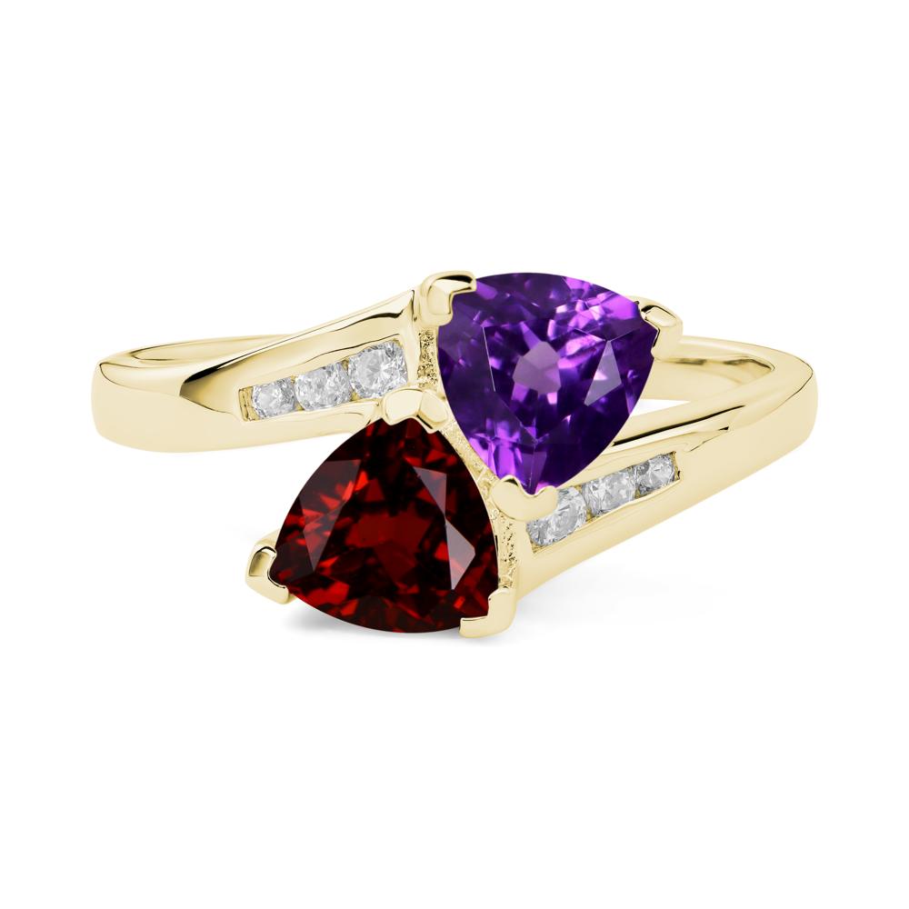 Garnet and Amethyst Ring - LUO Jewelry #metal_18k yellow gold