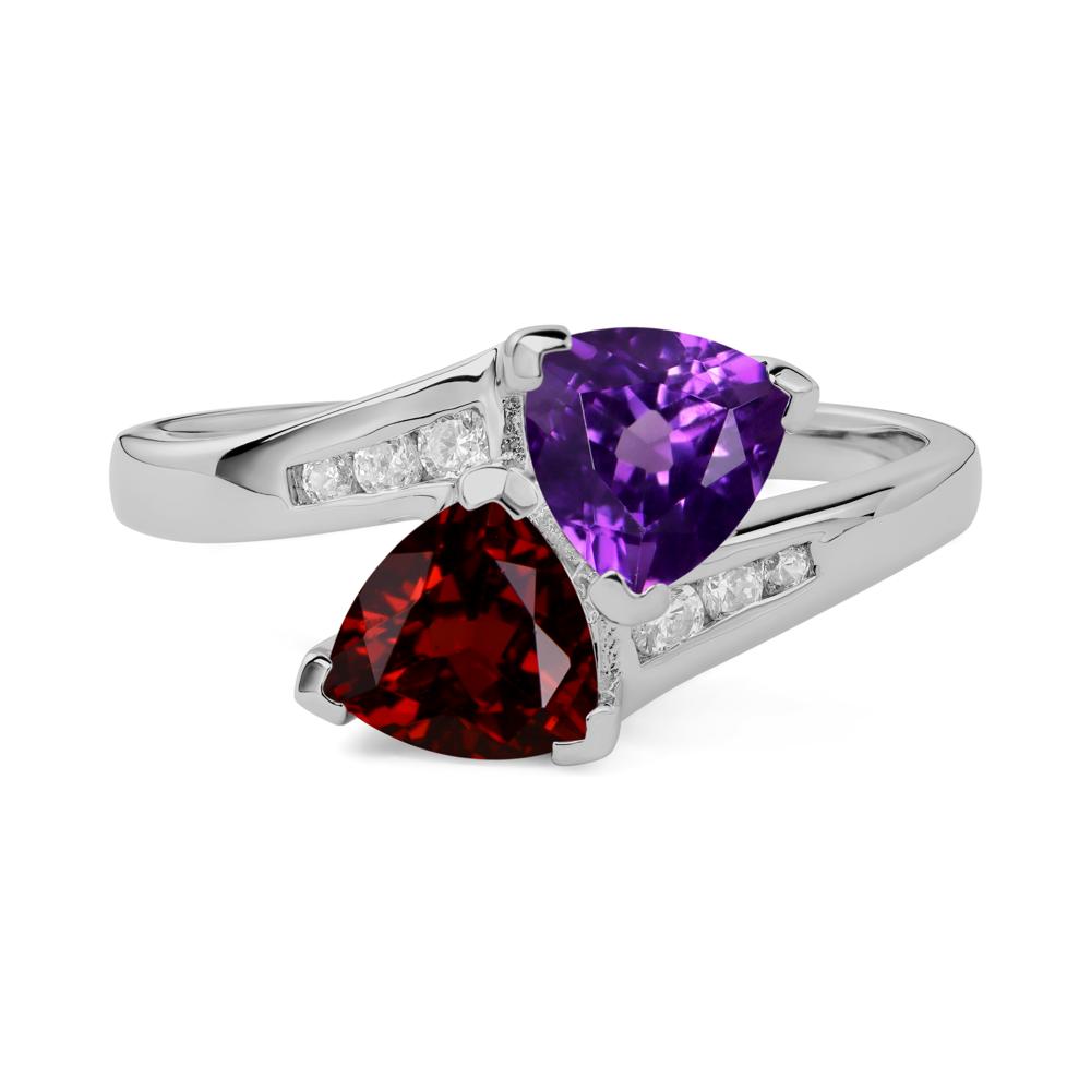 Garnet and Amethyst Ring - LUO Jewelry #metal_platinum