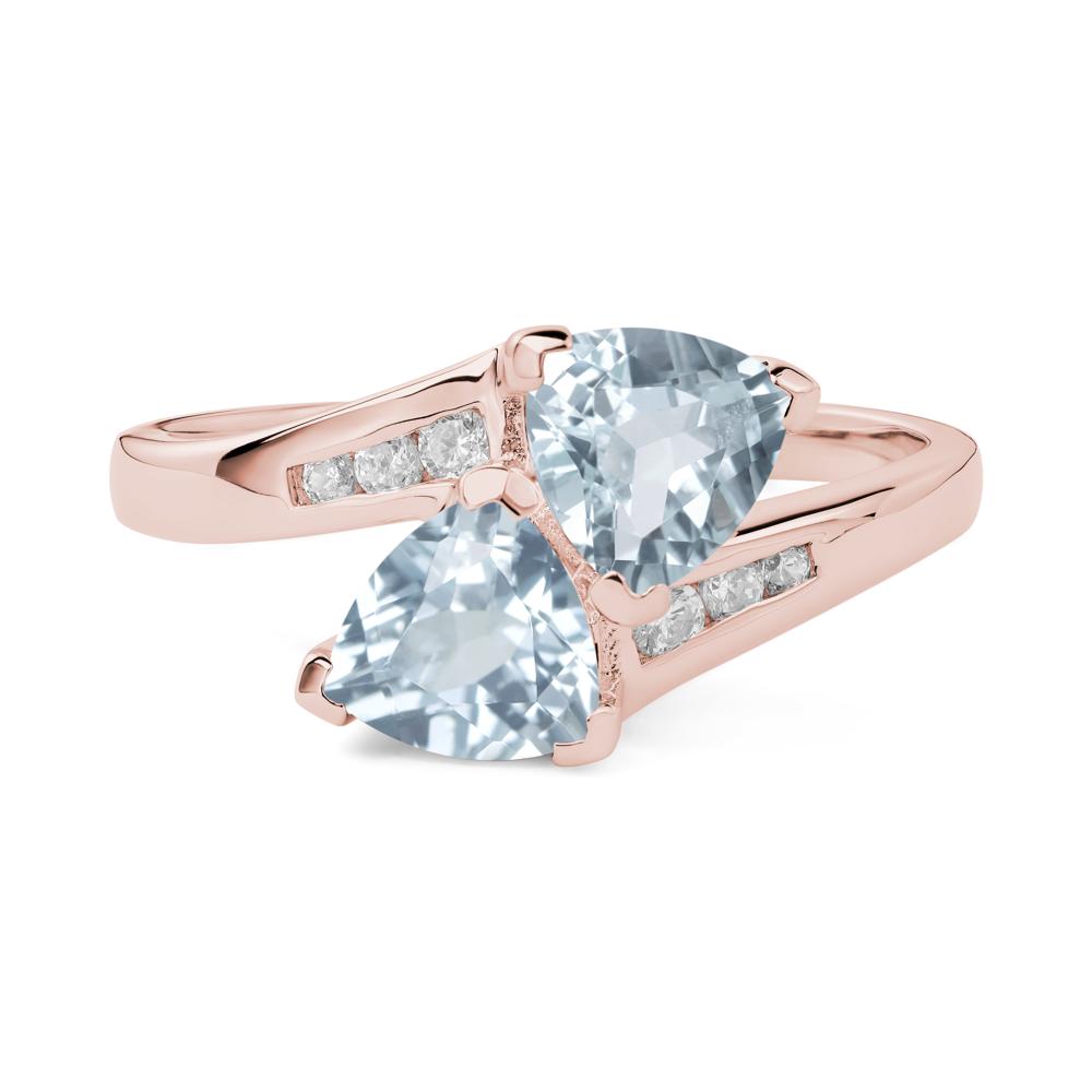 2 Stone Aquamarine Mothers Ring - LUO Jewelry #metal_18k rose gold