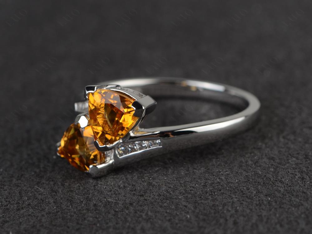 Citrine Two Stone Bypass Ring - LUO Jewelry