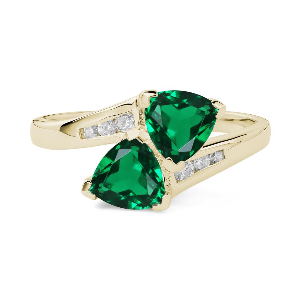 Emerald Bypass Ring - LUO Jewelry #metal_14k yellow gold