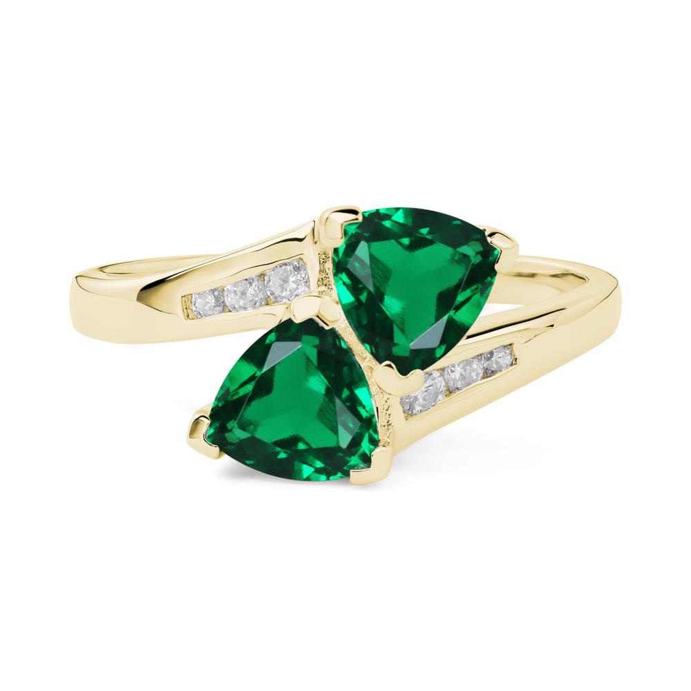 Emerald Bypass Ring - LUO Jewelry #metal_18k yellow gold