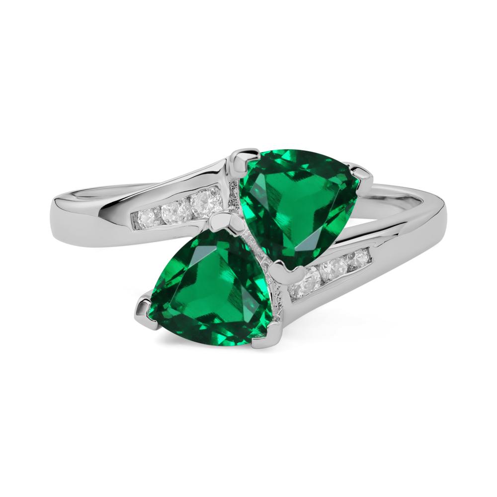 Emerald Bypass Ring - LUO Jewelry #metal_platinum