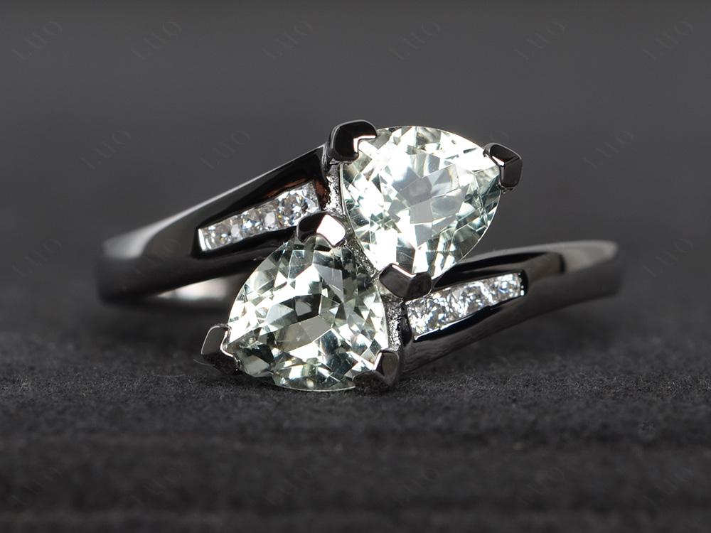 Green Amethyst Bypass Ring - LUO Jewelry