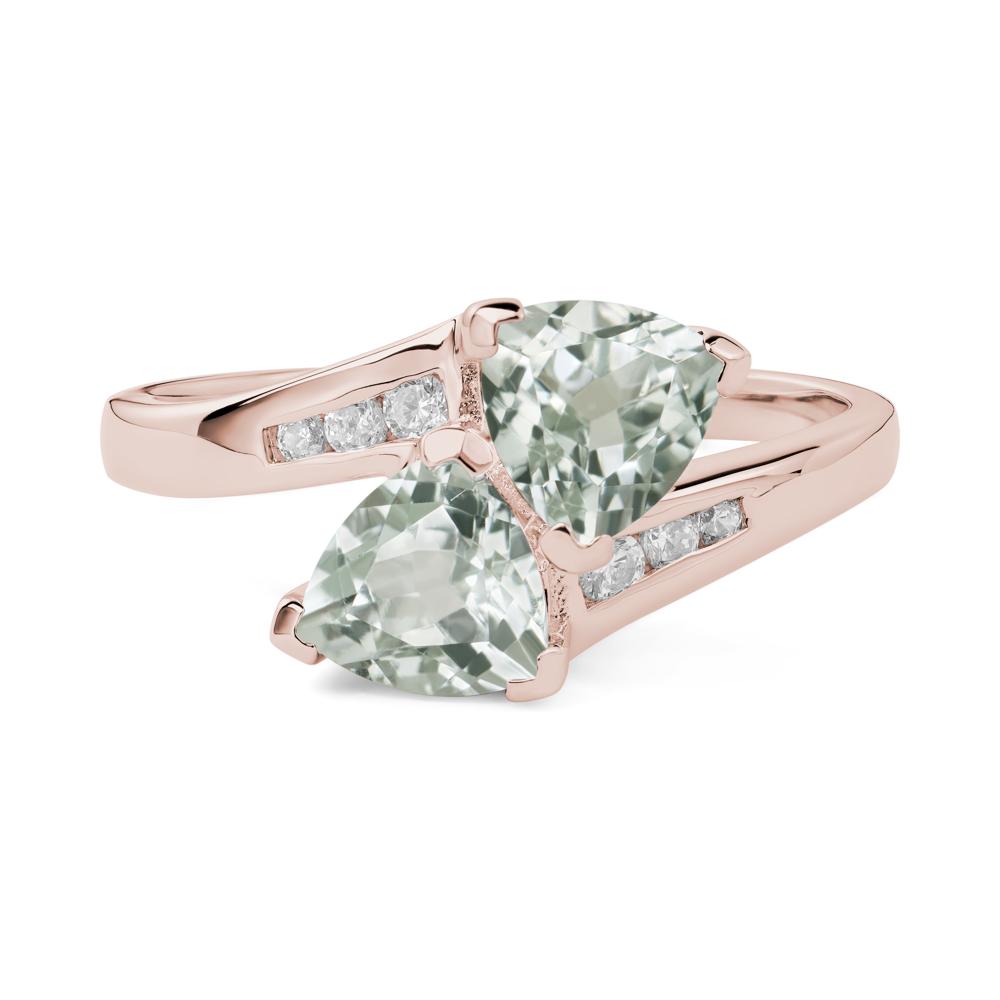 Green Amethyst Bypass Ring - LUO Jewelry #metal_14k rose gold