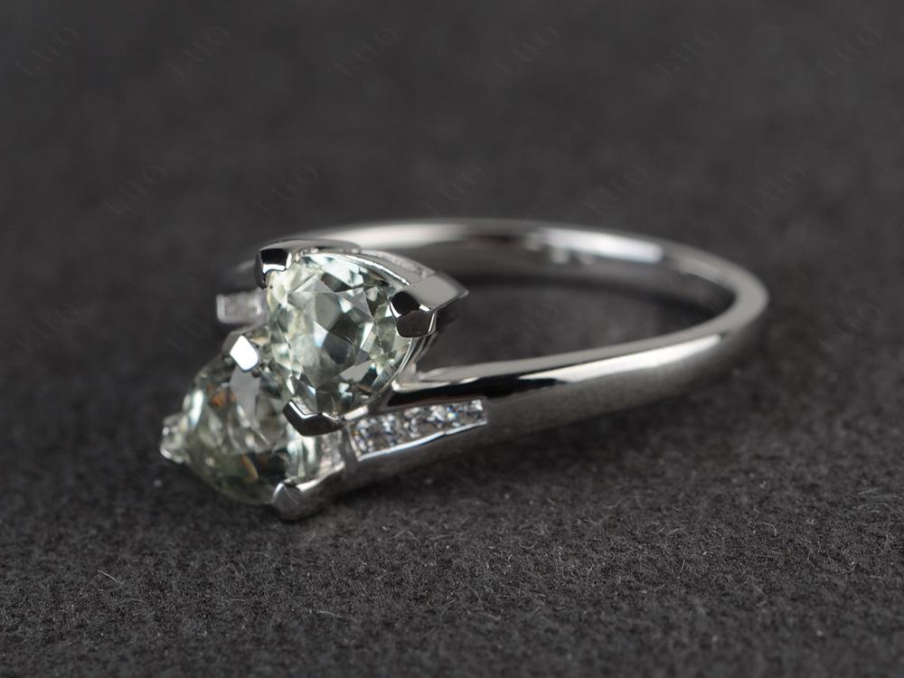 Green Amethyst Bypass Ring - LUO Jewelry