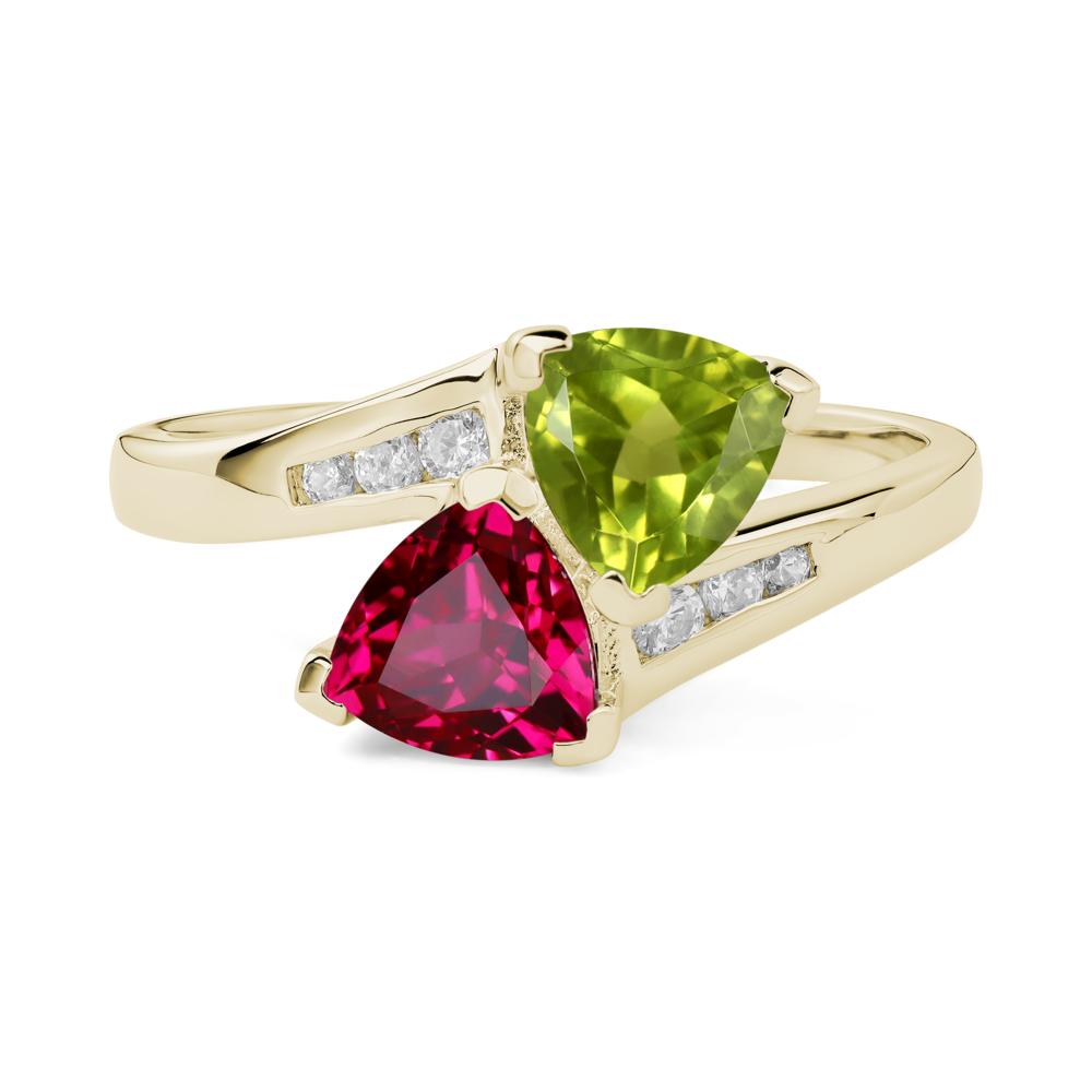 Ruby and Peridot Ring - LUO Jewelry #metal_14k yellow gold
