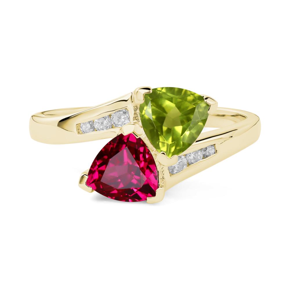Ruby and Peridot Ring - LUO Jewelry #metal_18k yellow gold