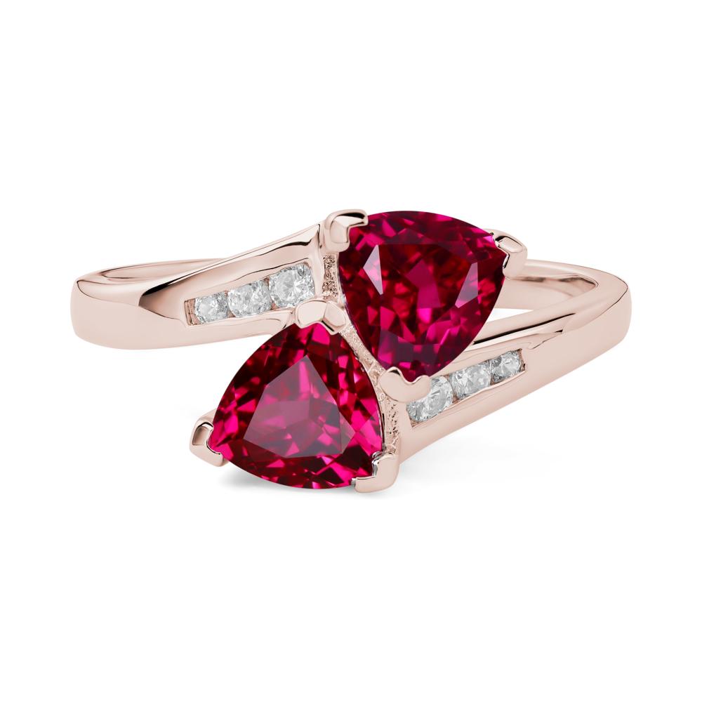 2 Stone Ruby Mothers Ring - LUO Jewelry #metal_14k rose gold