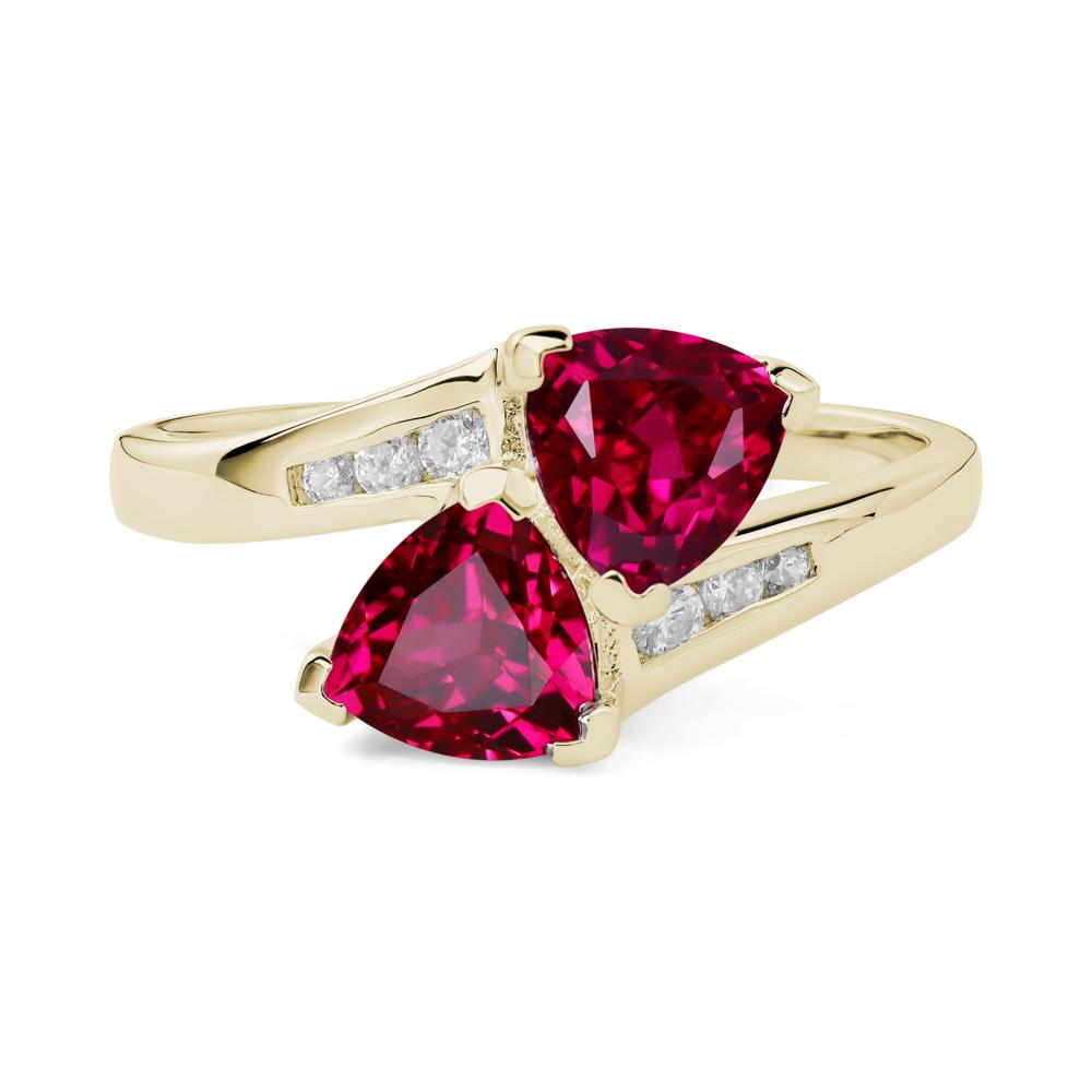 2 Stone Ruby Mothers Ring - LUO Jewelry #metal_14k yellow gold