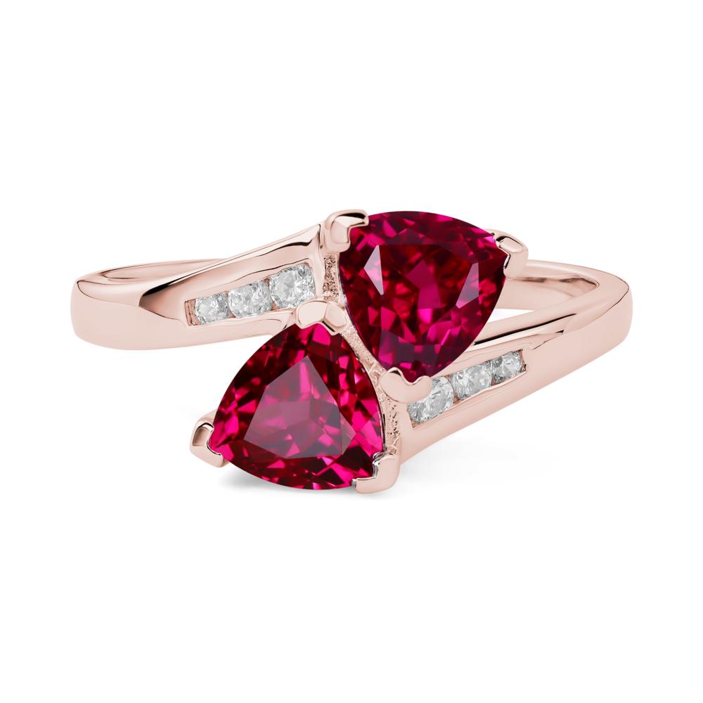 2 Stone Ruby Mothers Ring - LUO Jewelry #metal_18k rose gold