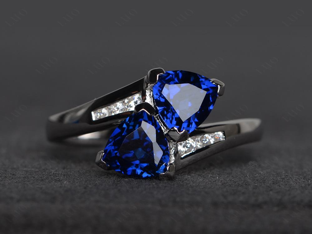 Sapphire Bypass Ring - LUO Jewelry