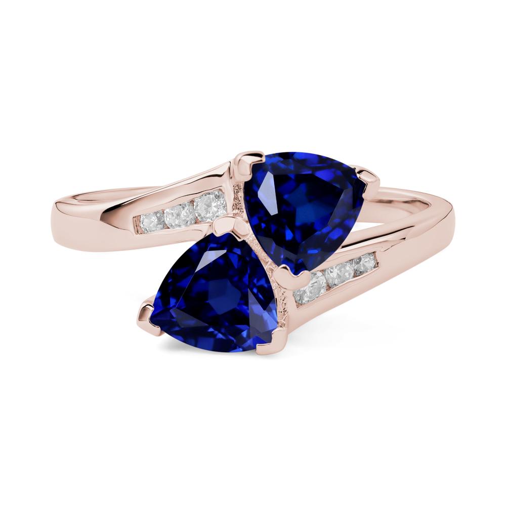 Sapphire Bypass Ring - LUO Jewelry #metal_14k rose gold