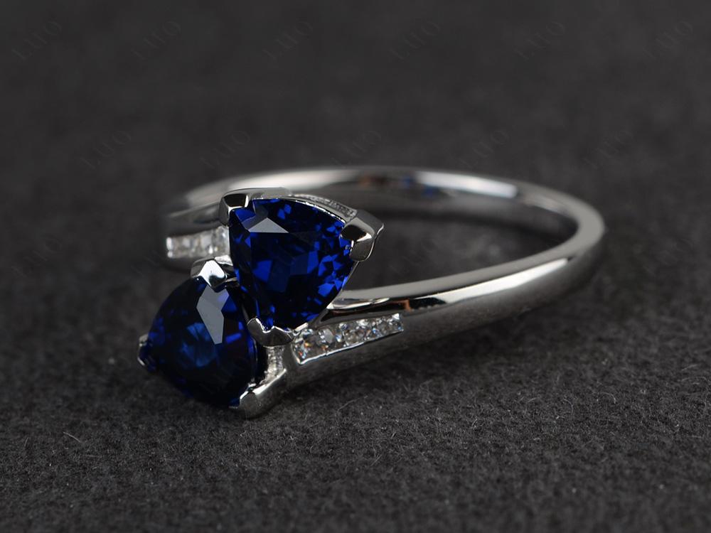 Sapphire Bypass Ring - LUO Jewelry