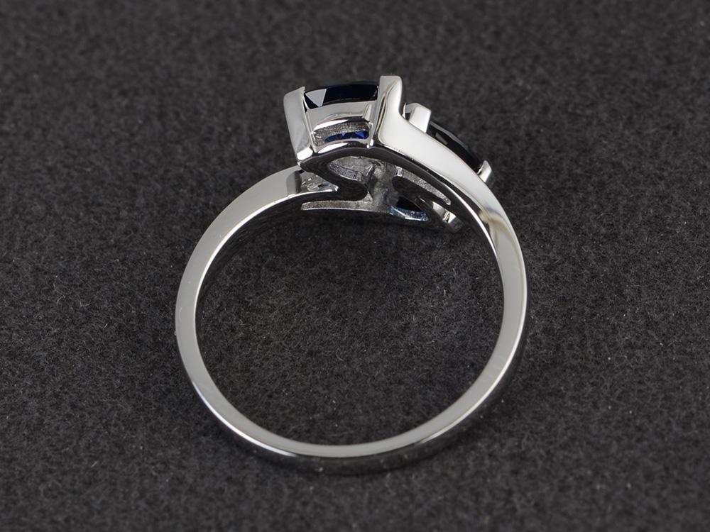 Sapphire Bypass Ring - LUO Jewelry