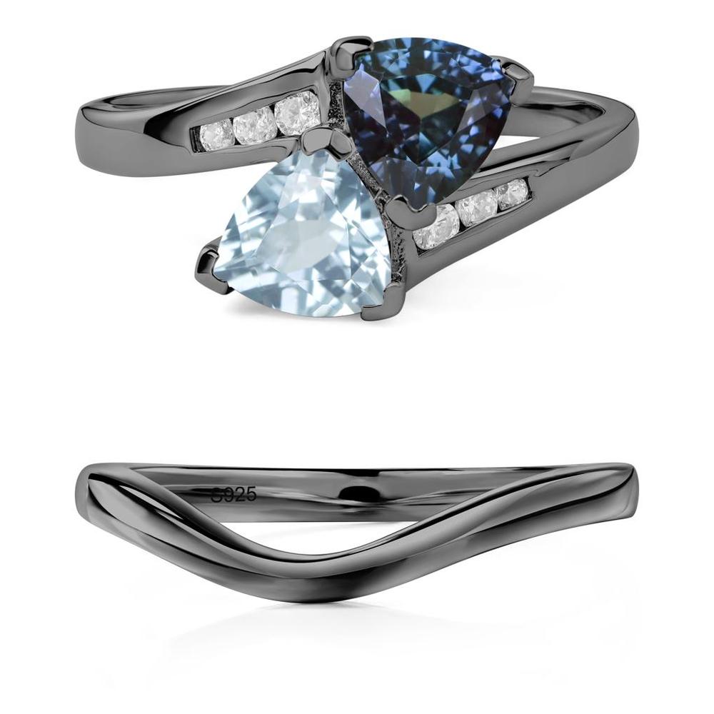 Alexandrite and Aquamarine Bypass Ring - LUO Jewelry #metal_xxxxx