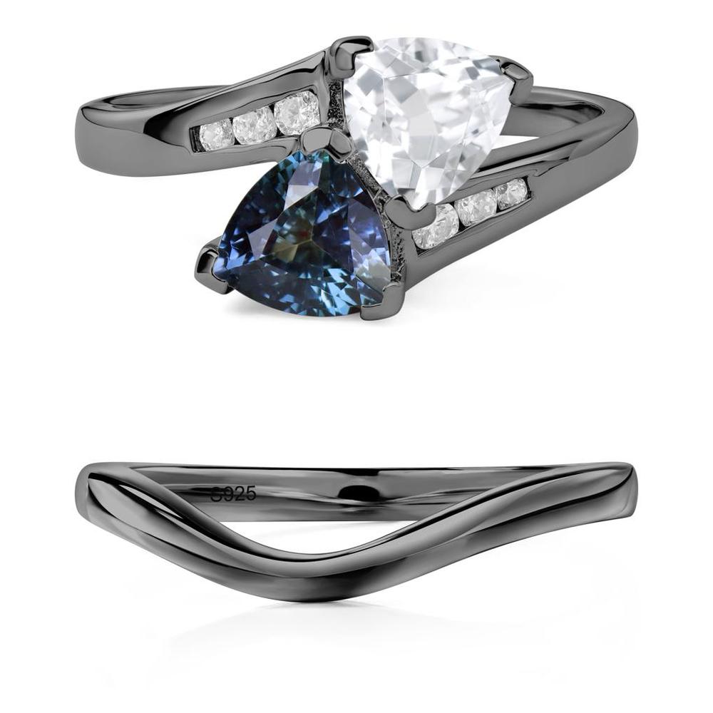 Alexandrite and White Topaz Two Stone Bypass Ring - LUO Jewelry #metal_xxxxx