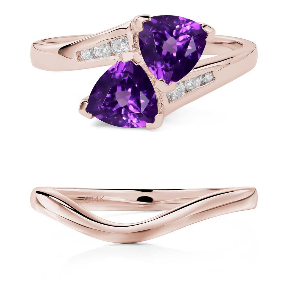 2 Stone Amethyst Mothers Ring - LUO Jewelry #metal_xxxxx
