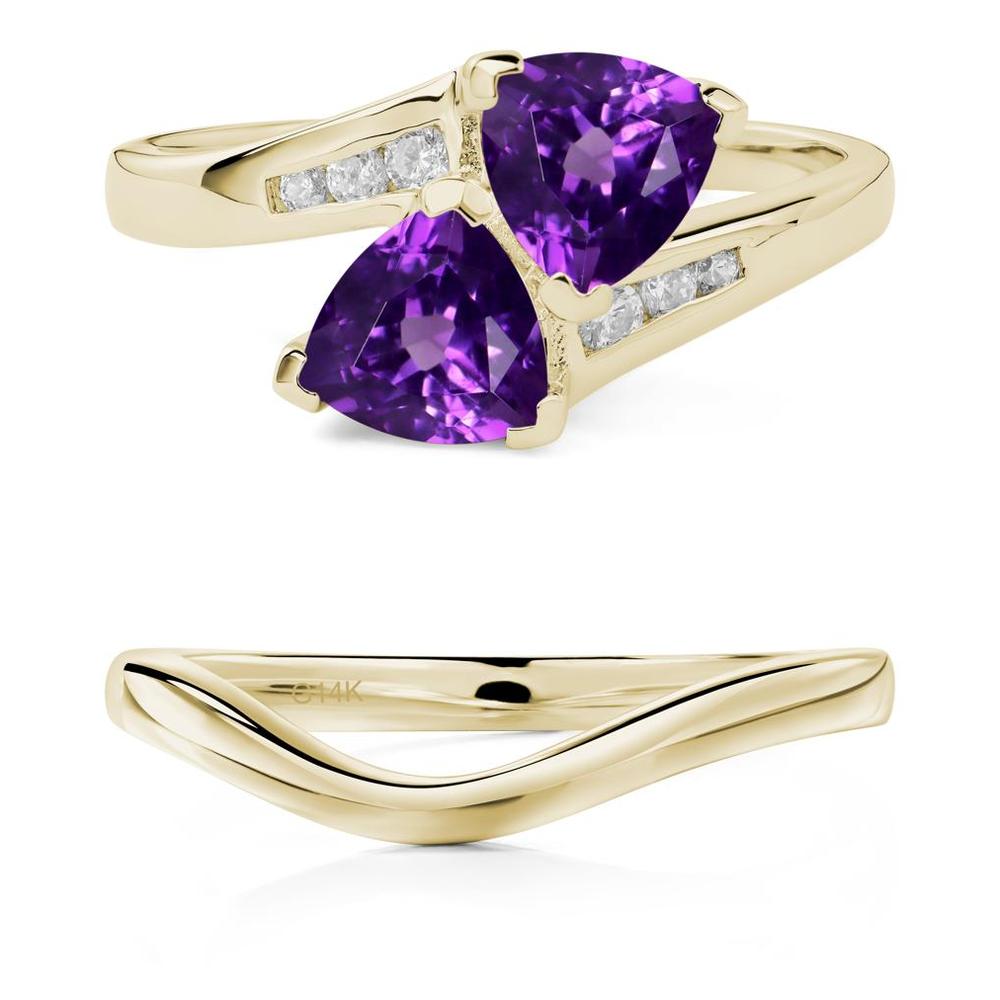 2 Stone Amethyst Mothers Ring - LUO Jewelry #metal_xxxxx